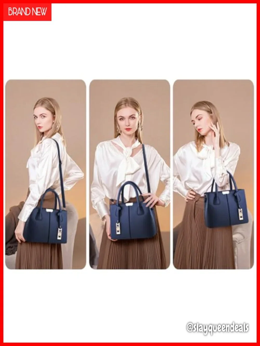 Leather Crossbody Tote Satchel Shoulder Bag Faux Leather Handbag